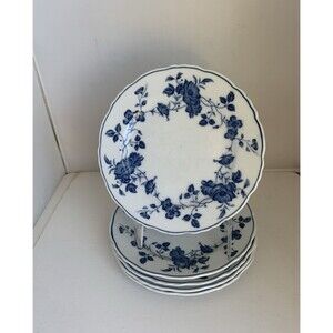5 Royal Meissen Fine China Blue/White Bread & Butter Desert  Plates 6.5"